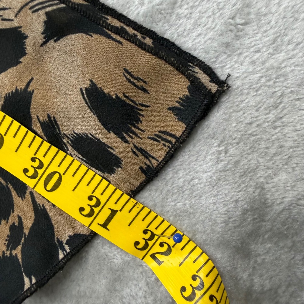 Unbranded Leopard Print Blouse Womens XL Tan Black Ruffle V-Neck Long Sleeve Top - Picture 8 of 9